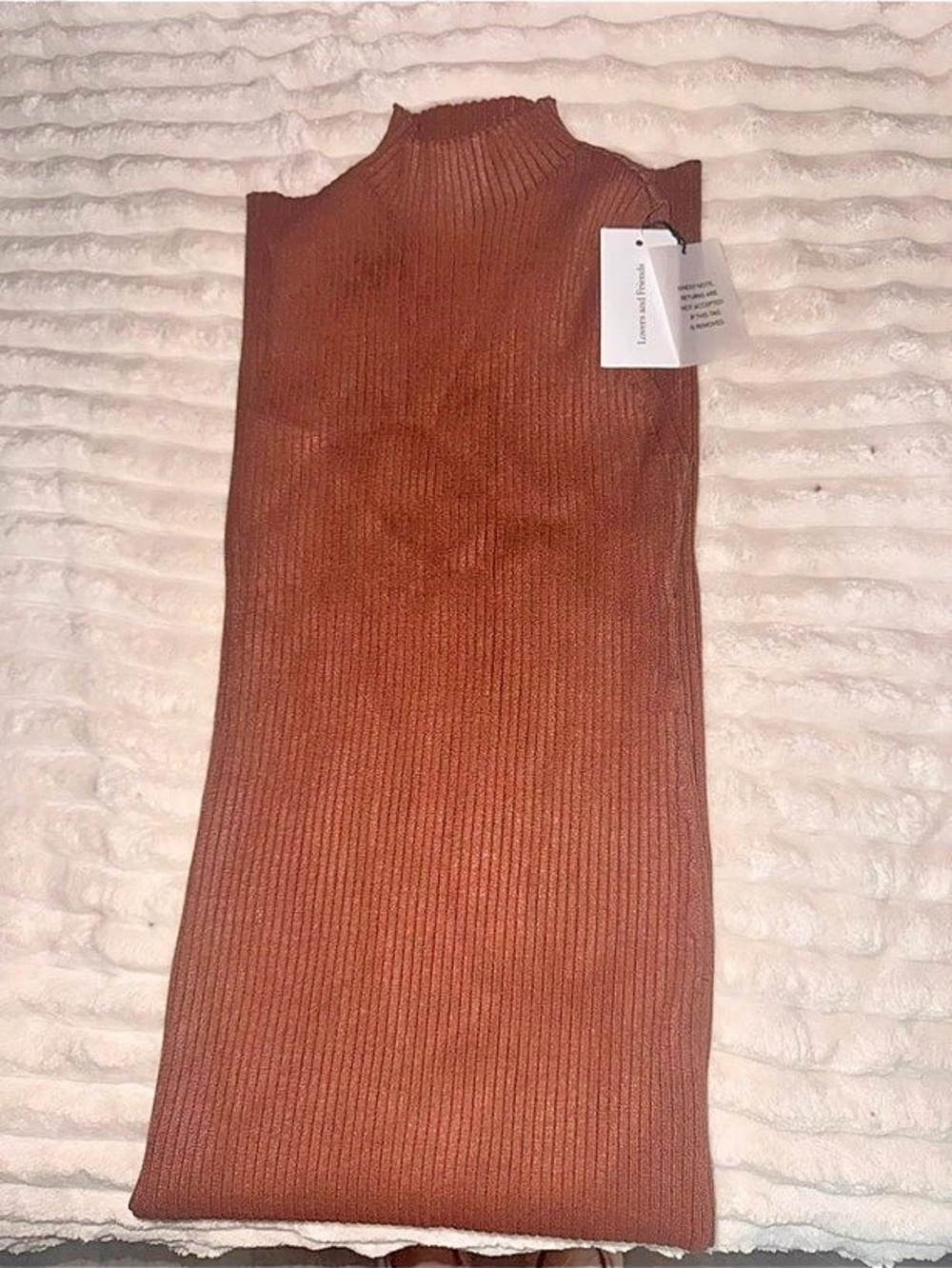 Lovers + Friends Rust Ribbed Midi Dress (NWT)